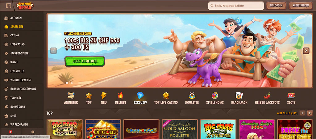 Online Kasino, Willkommensbonus, Einzahlung, Freispiele, Stone Vegas, Wüste, Dinosaurier, Schatzsuche, Abenteuer, Glücksspiel