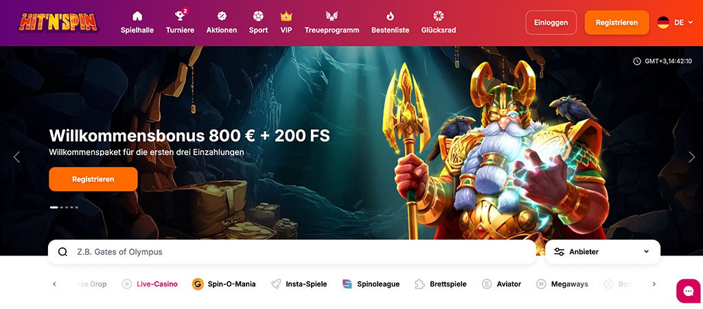 Willkommensbonus, Hitnspin Casino, Götter, Fantasy, Wikinger, Jackpots, Spielautomaten, Online-Glücksspiel, Glücksrad