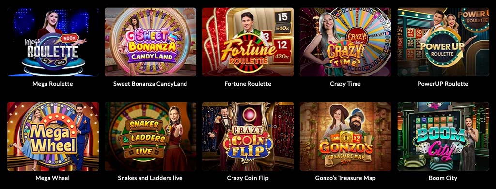Luckera Online Casino Spiele, Roulette, Sweet Bonanza CandyLand, Fortune Roulette, Crazy Time, PowerUp Roulette, Mega Wheel