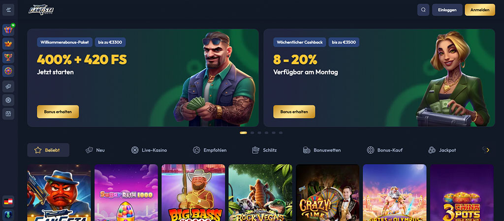 Gangsta Casino, online casino Austria, Beste Boni und Casinos