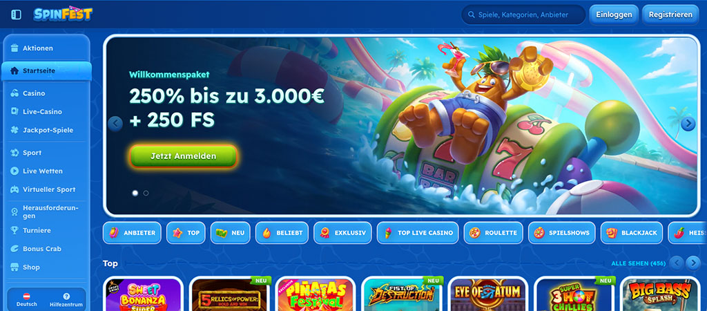 Spinfest, Österreichische Online Casinos, spiele