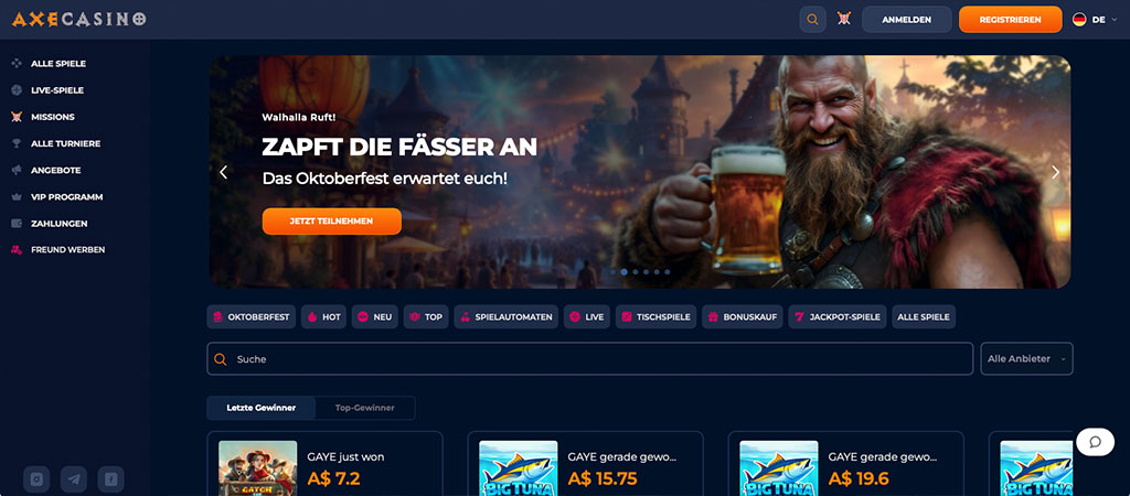 Axe Casino, Österreichische Online Casinos, mobile casino