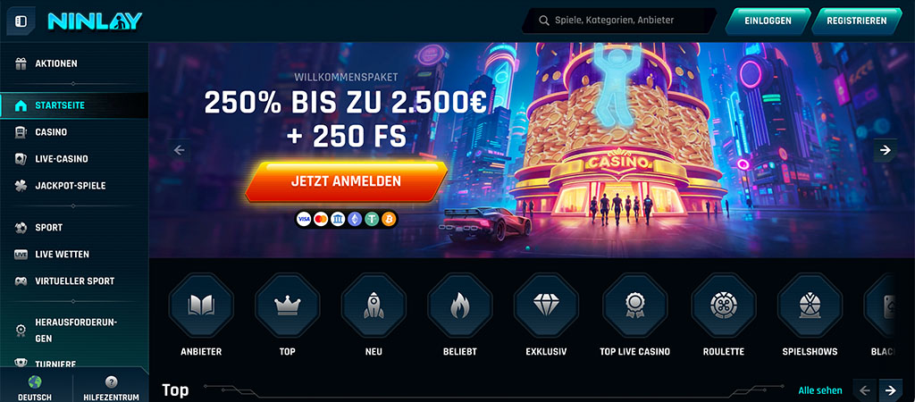 Ninlay Casino, online casino, Beste Boni und Casinos