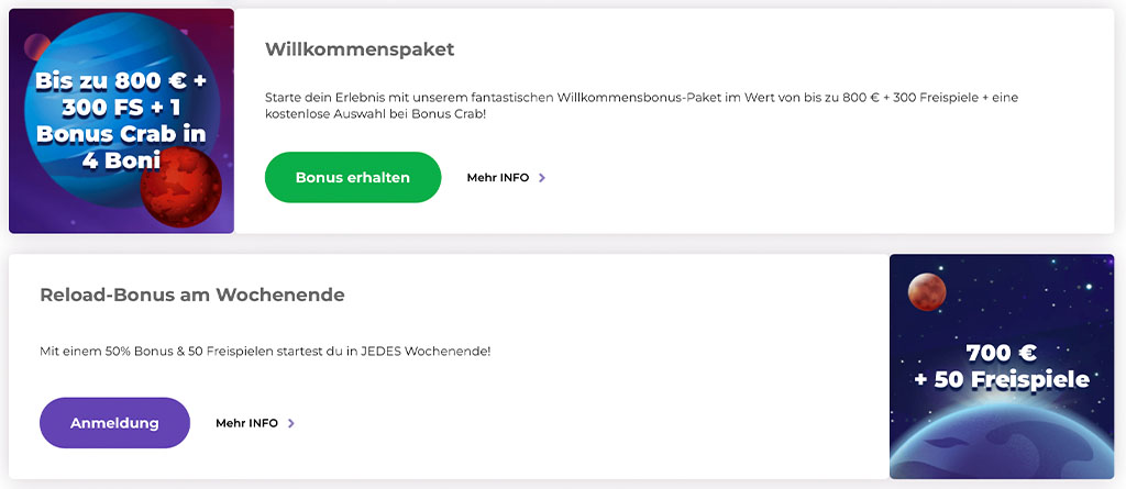 Beste Boni und Casinos, Live Casino Cashback