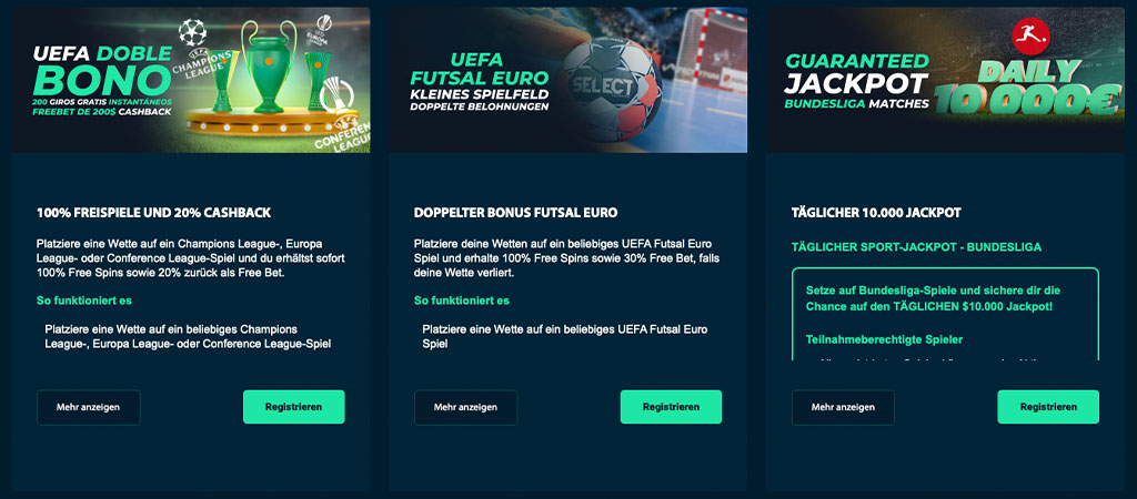 Andere Aktionen bei Rolletto Casino Online