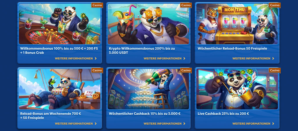 Freispiele Reload Bonus bei Pandido, Online Casino