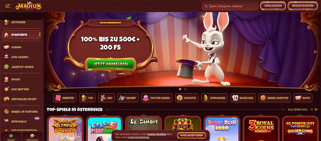 Magius Casino - 2026 Hypnoisches Bewertung