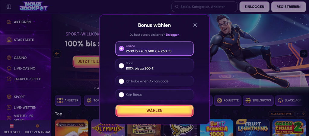 Registrierung bei Novajackpot Österreich – Einfache Schritte