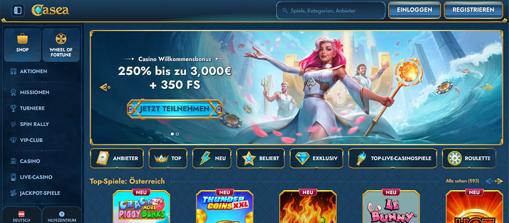 Funktionsreiches Casino 2026 Bewertung von Casea
