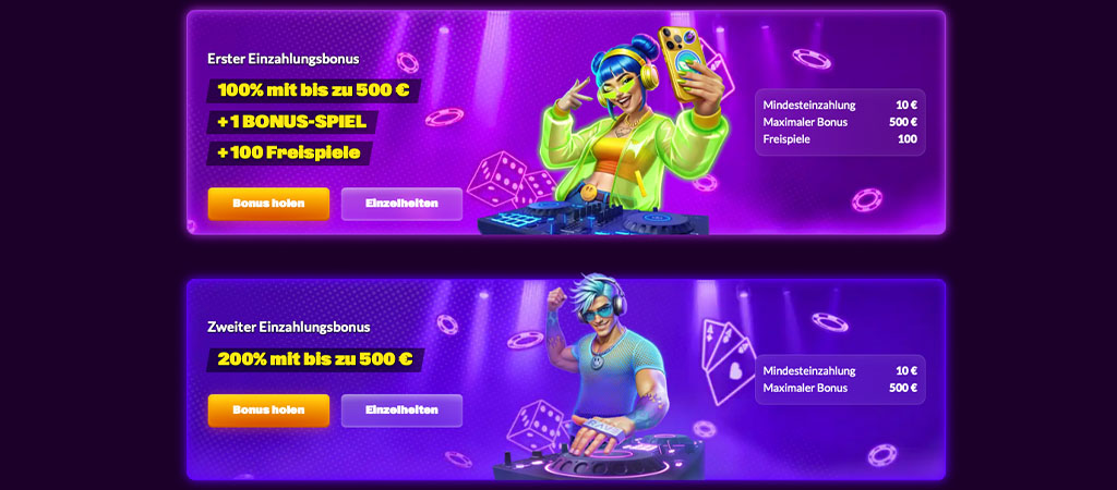 Freispiele, Einzahlung über die mobile App