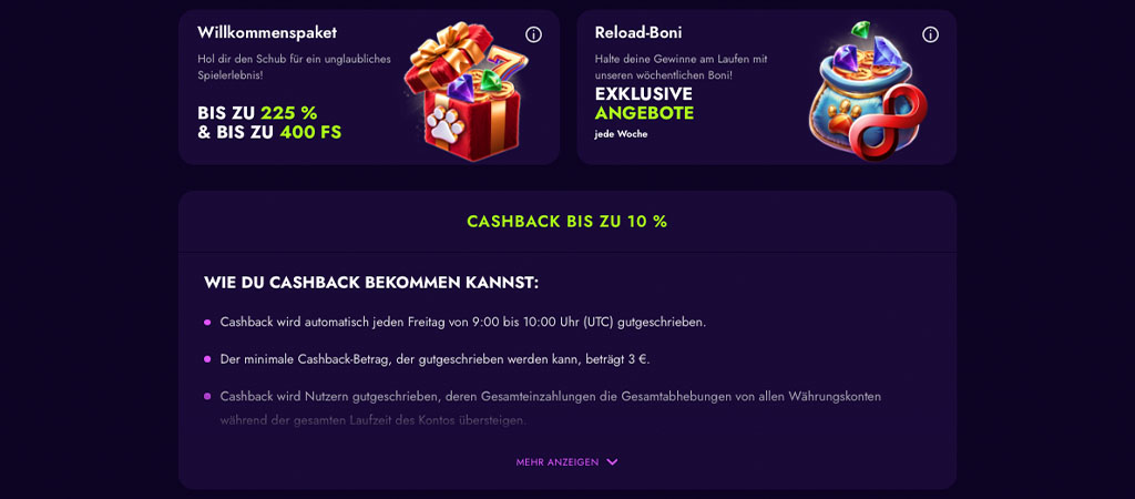 Freispiele als Bonus für die zweite Einzahlung