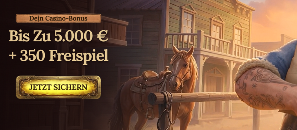 Casino Bonus, Freispiele, Österreich, Wild West, Pferd, Westernstadt, Jetzt sichern, Glücksspiel, Online Casino, BetWest