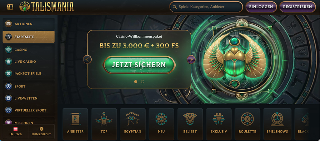 Talismania Casino, lukrativ Bewertung, slot