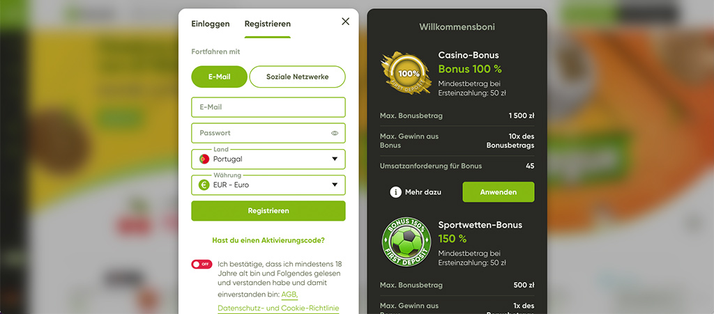 Registrierung, Fresh Casino, willkommensboni