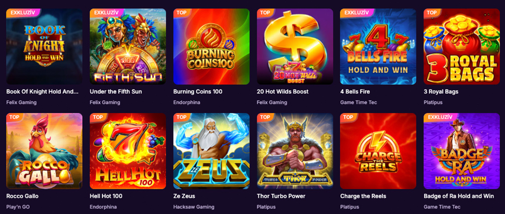OnlyWin Casino, Zocken und Spieleanbieter, slot