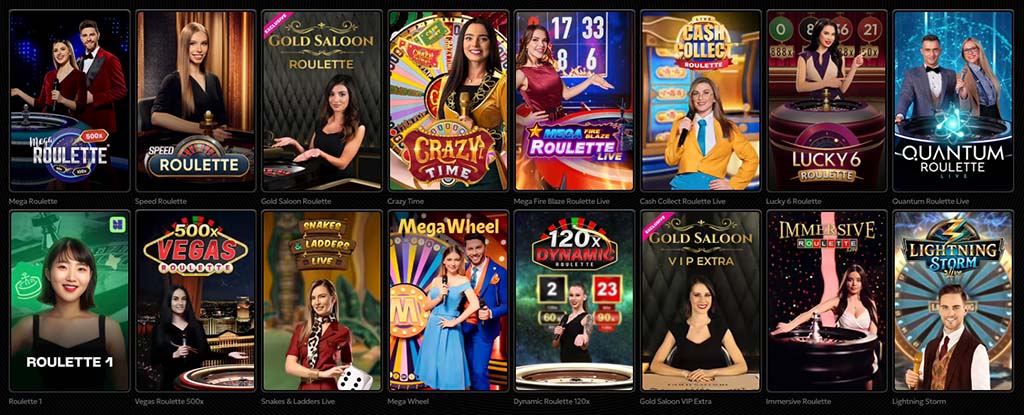 Live Casino Spiele und Spielshows bei Spinsy
