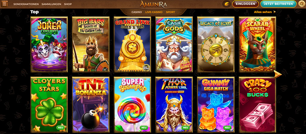 Sofortspiele, Amunra Casino Scratch oder Crash