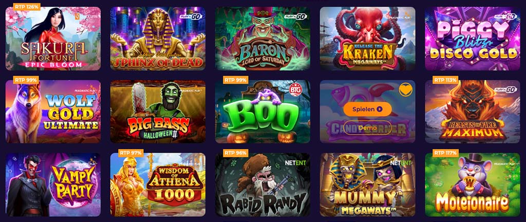Spielautomaten auf der iWild Casino AT Website, slot