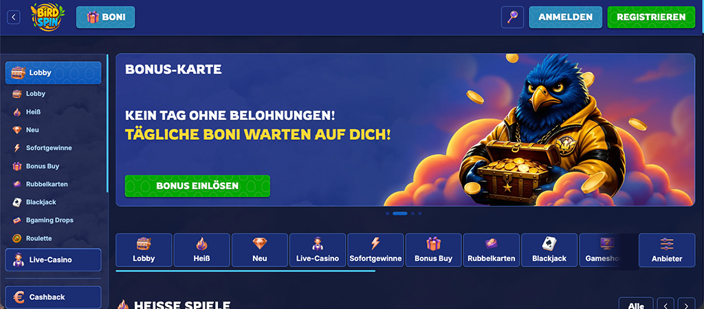 BirdSpin 2026 Casino Bewertung, hol dir den Goldenen Vogel