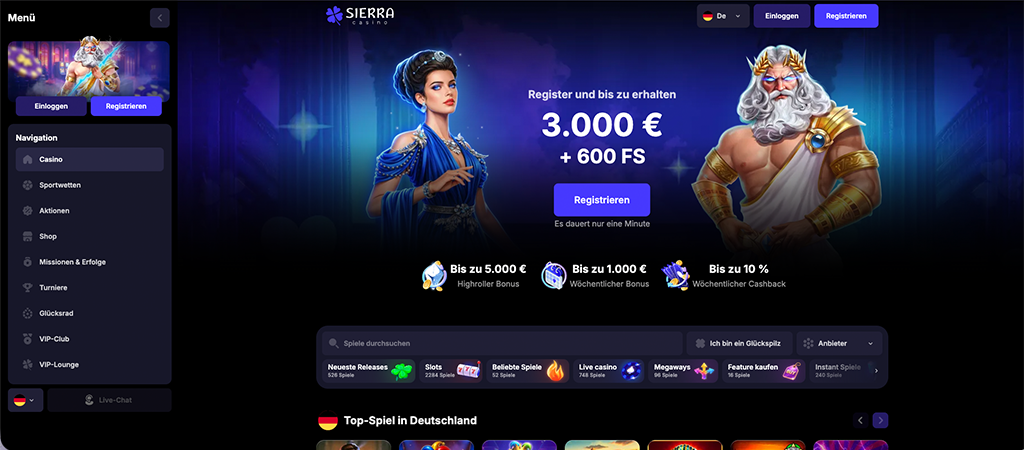 Sierra Casino 2026 Bewertung, casino bonus