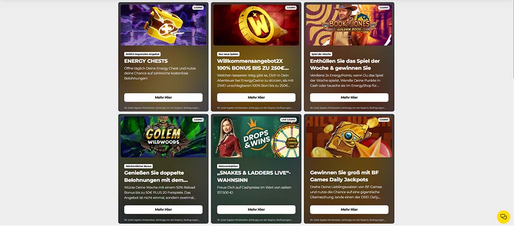 Reload Angebot, Energycasino, Energycasino Bonus